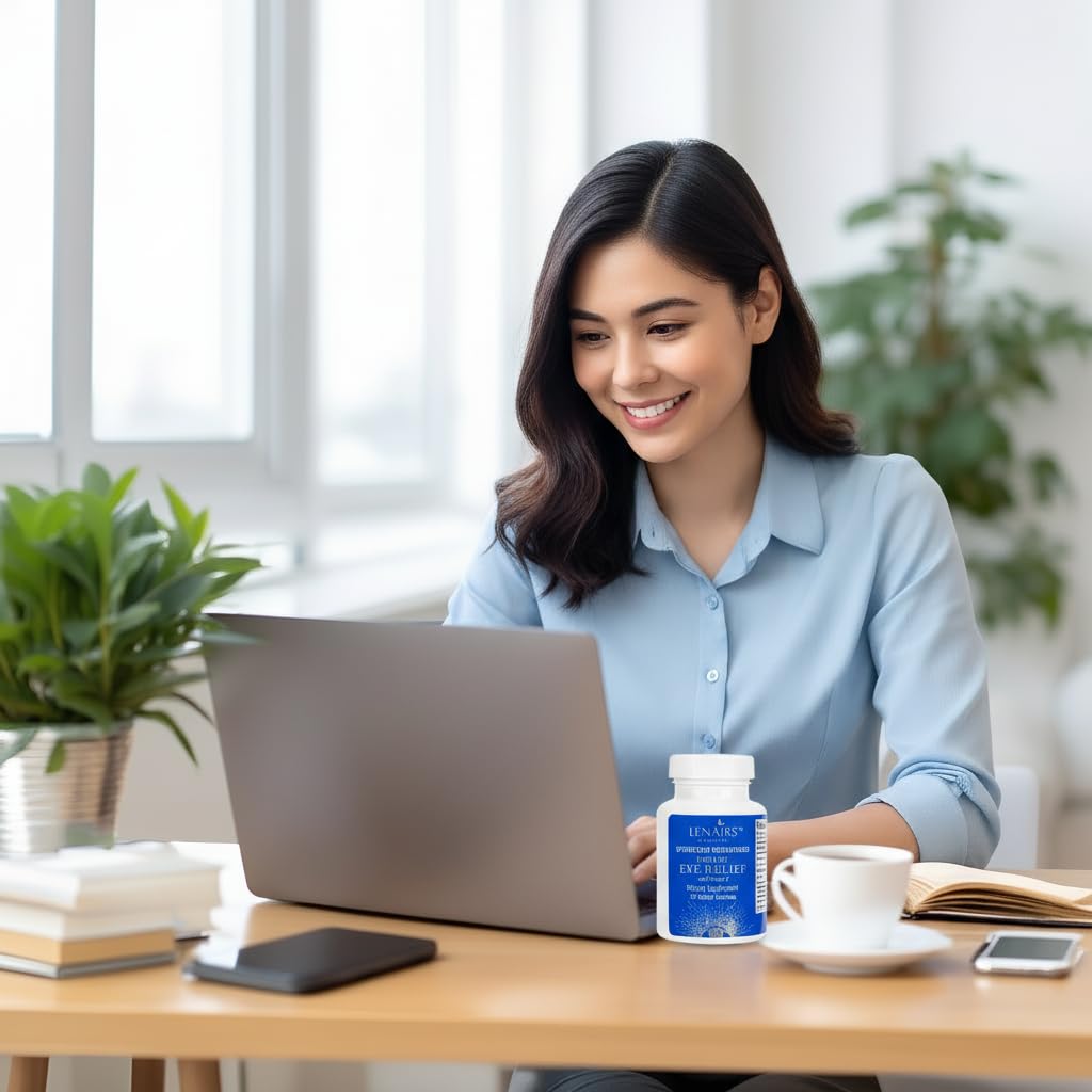 Close-up of LENAIRS Lutein Eye Comfort Support Capsules