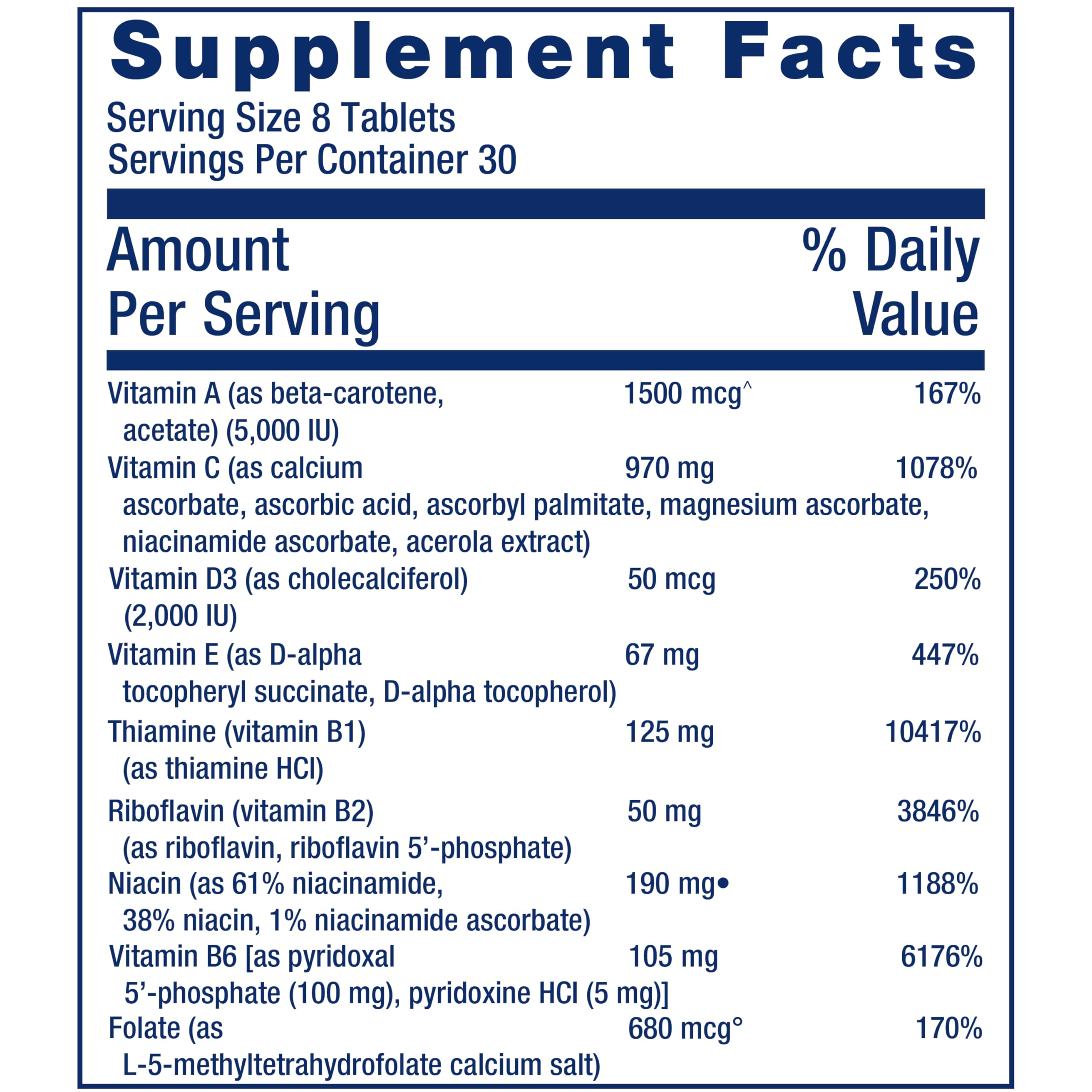 Close-up of Life Extension Mix™ Blended Vitamin & Mineral Supplement tablets