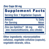 Close-up of Life Extension Zinc Caps showing capsules
