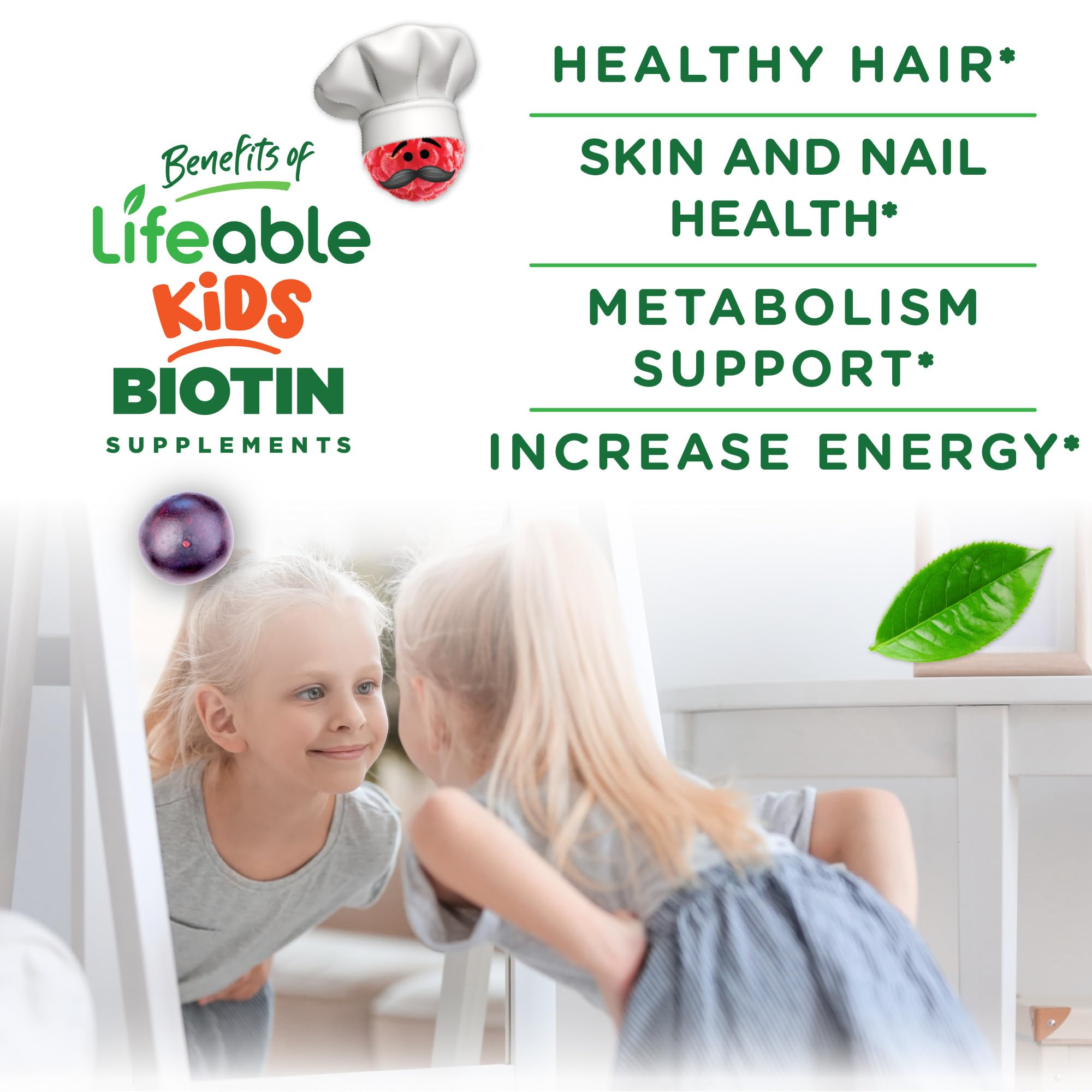 Close-up of Lifeable Biotin Gummies showing texture