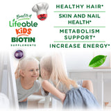 Close-up of Lifeable Biotin Gummies showing texture