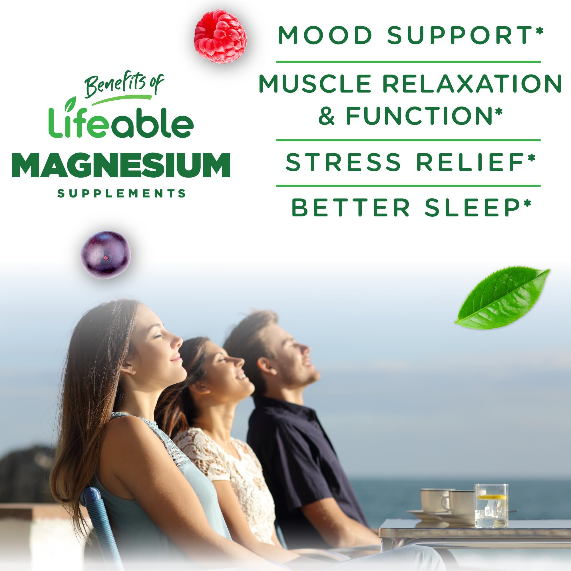 Close-up of Lija Magnesium Citrate Gummies showing raspberry flavour