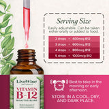 Close-up of Live Wise Naturals Vitamin B12 dropper