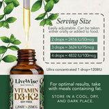 Close-up of Live Wise Naturals Vitamin D3 K2 Liquid Drops ingredients