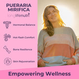 Close-up of LongLifeNutri Pueraria Mirifica vegetarian capsules