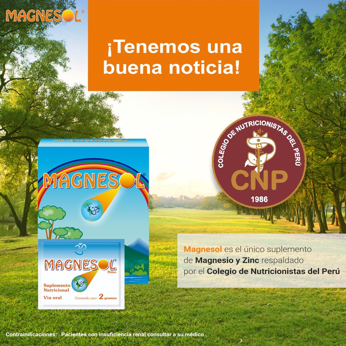 Close-up of Magnesol Magnesium Chloride unflavoured powder sachet