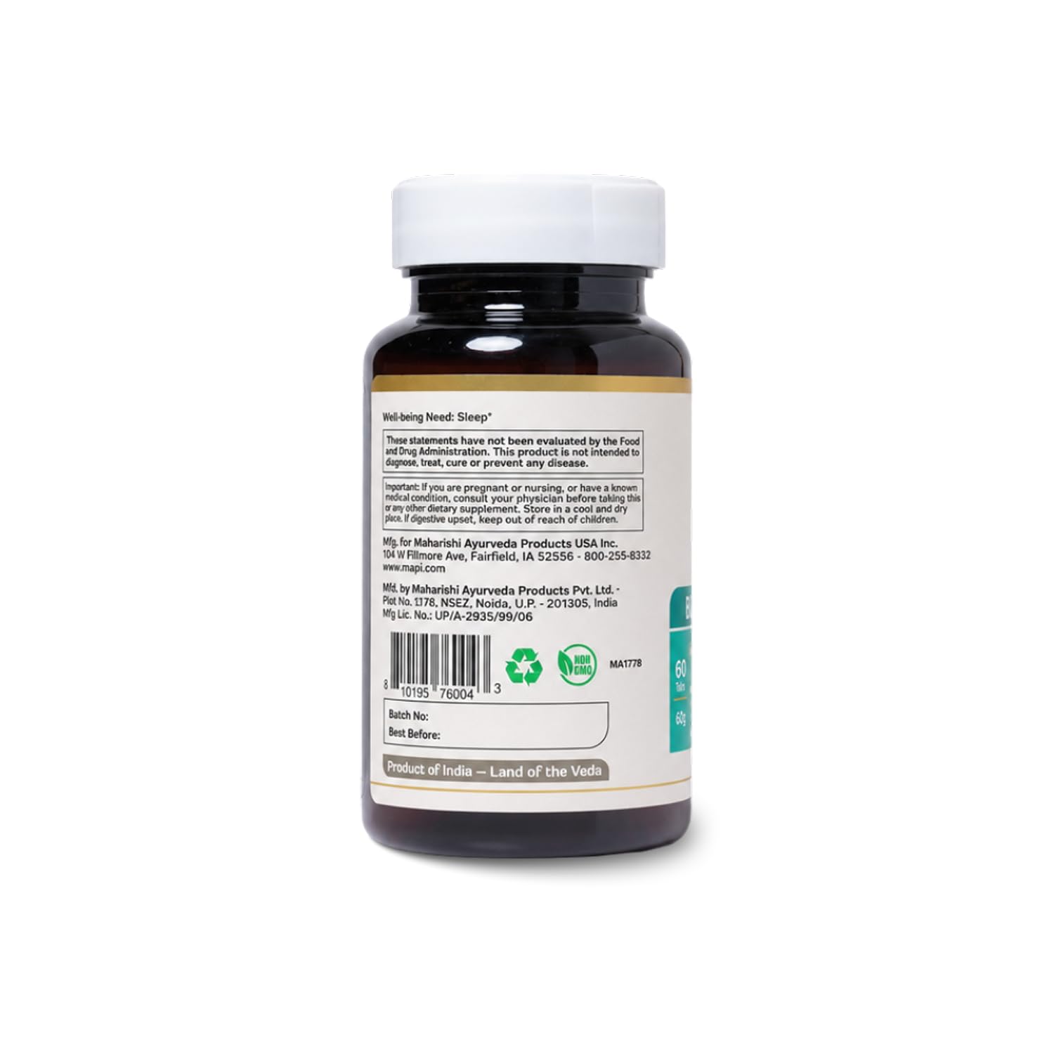 Close-up of Maharishi Ayurveda Blissful Sleep® tablets
