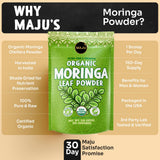 Close-up of Maju Superfoods Moringa Powder texture