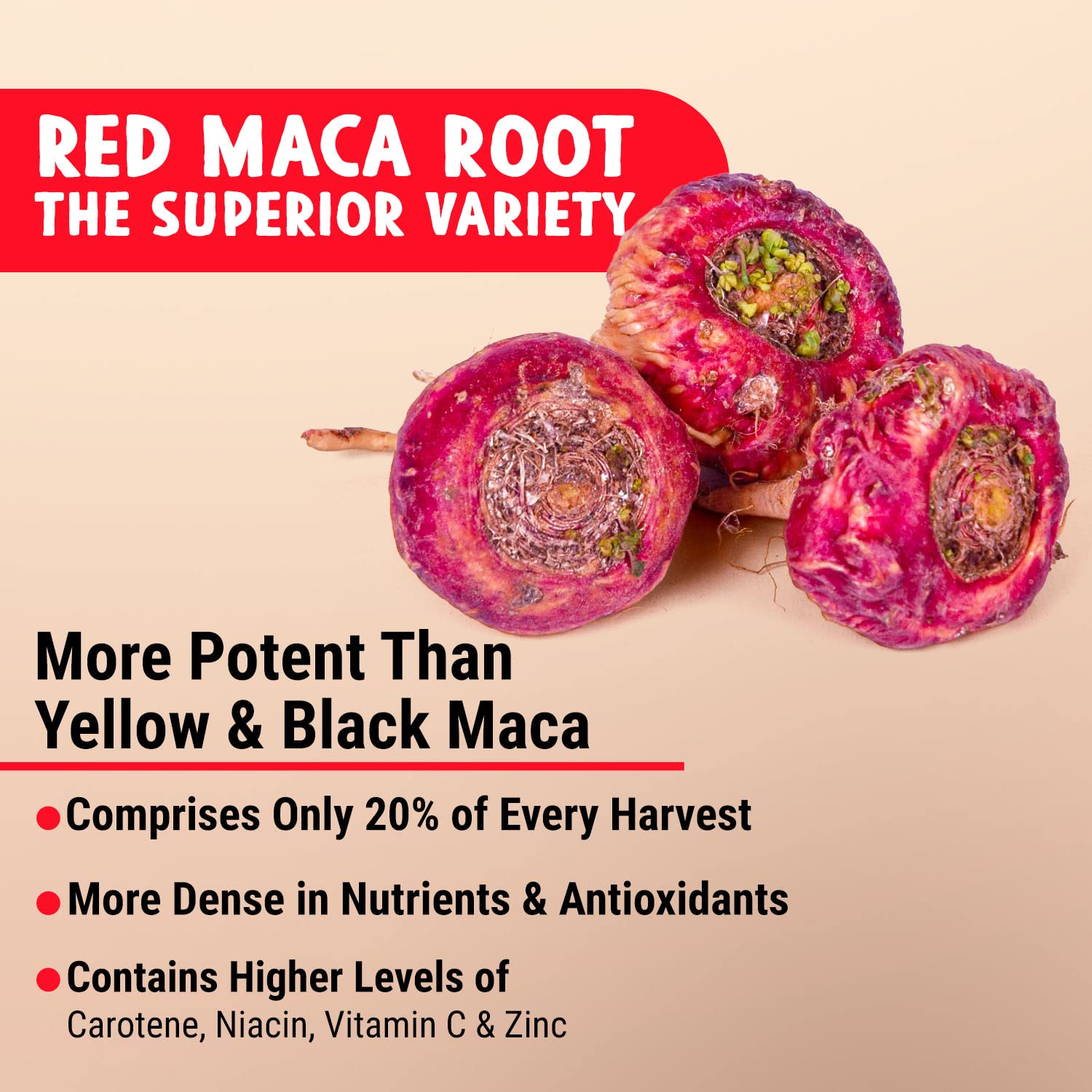 Close-up of Maju Superfoods Organic Maca Root Capsules