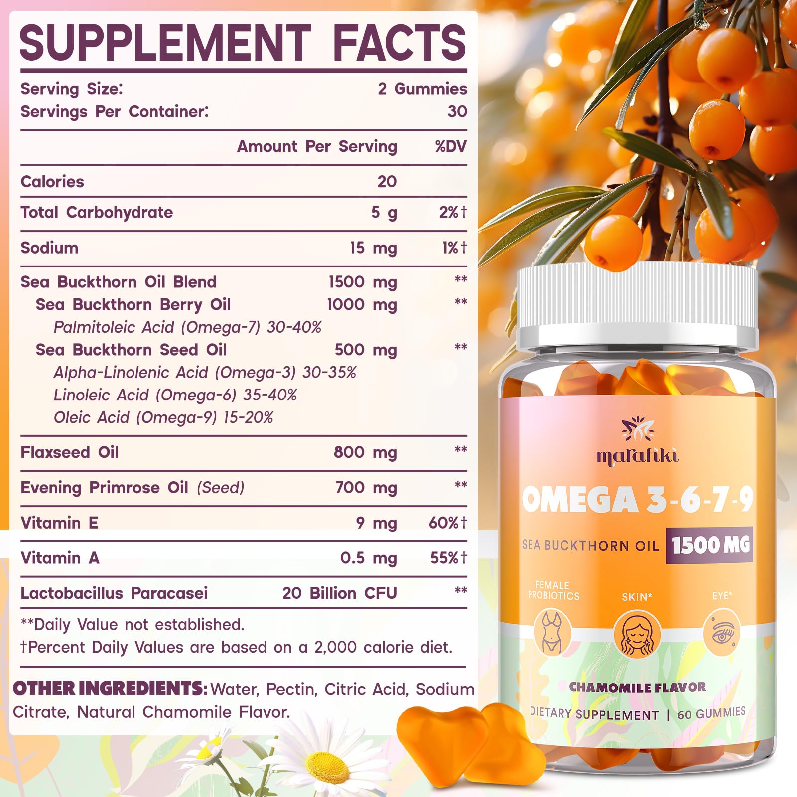 Close-up of Marafiki Vegan Omega gummies showing texture