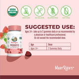Close-up of MARYRUTH'S Organic Probiotic Gummies showing texture