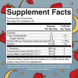 Close-up of MARYRUTH'S Vegan Sleep Gummies showing strawberry flavour