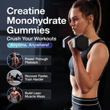 Close-up of MaxHemp Creatine Gummies showing burst-of-berry flavour