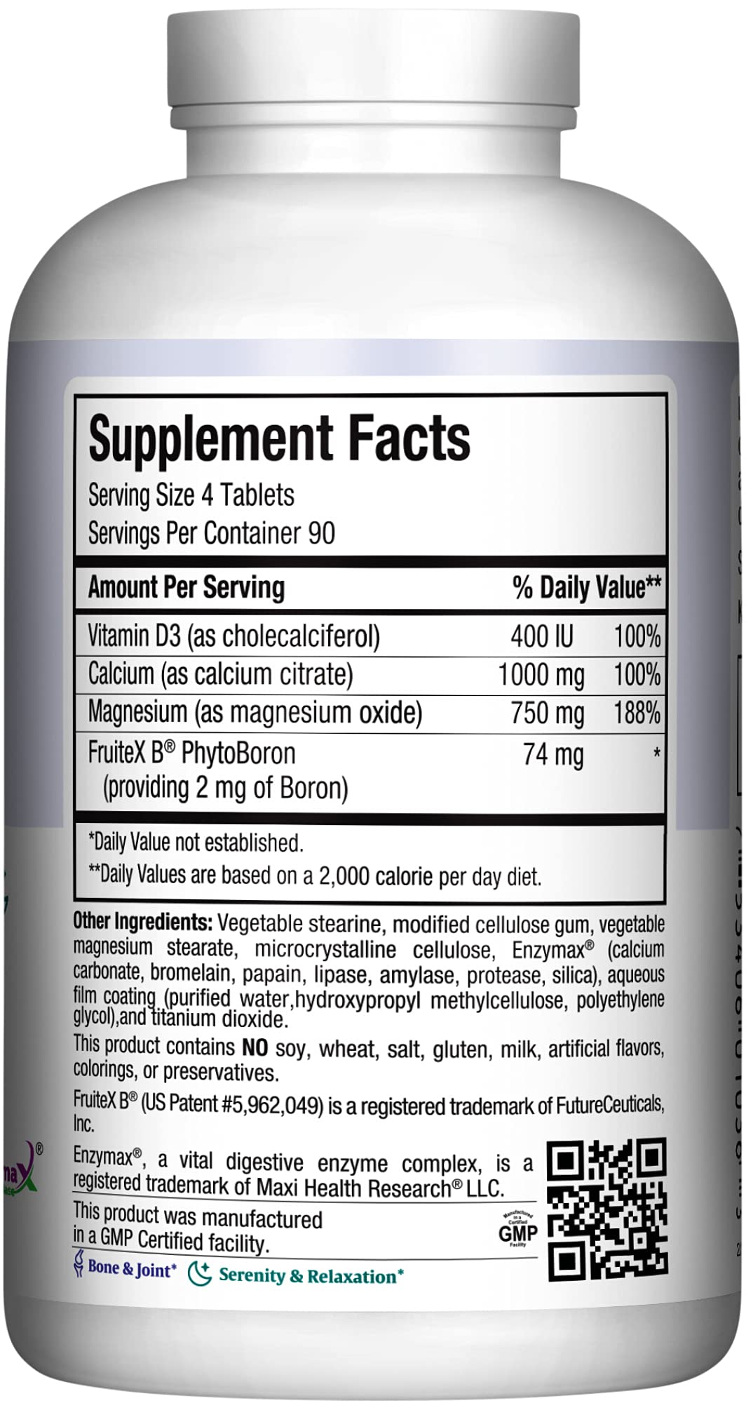 Close-up of Maxi Health Calcium Supplement capsules