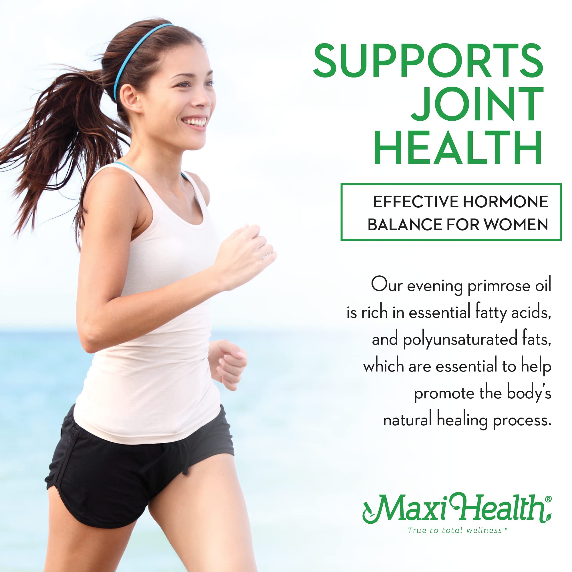 Close-up of Maxi Health Evening Primrose Oil Capsules
