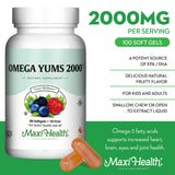 Close-up of Maxi Health Omega Yums gummies