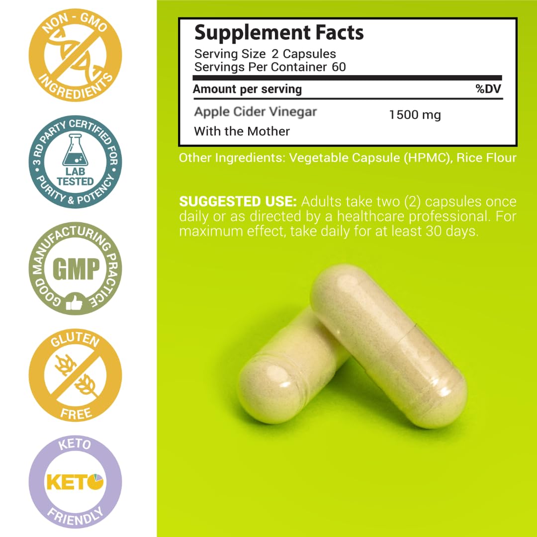 Close-up of MaxX Labs Apple Cider Vinegar Capsules