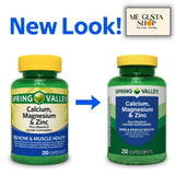 Close-up of ME GUSTA SHOP Calcium, Magnesium & Zinc Plus Vitamin D3 caplet