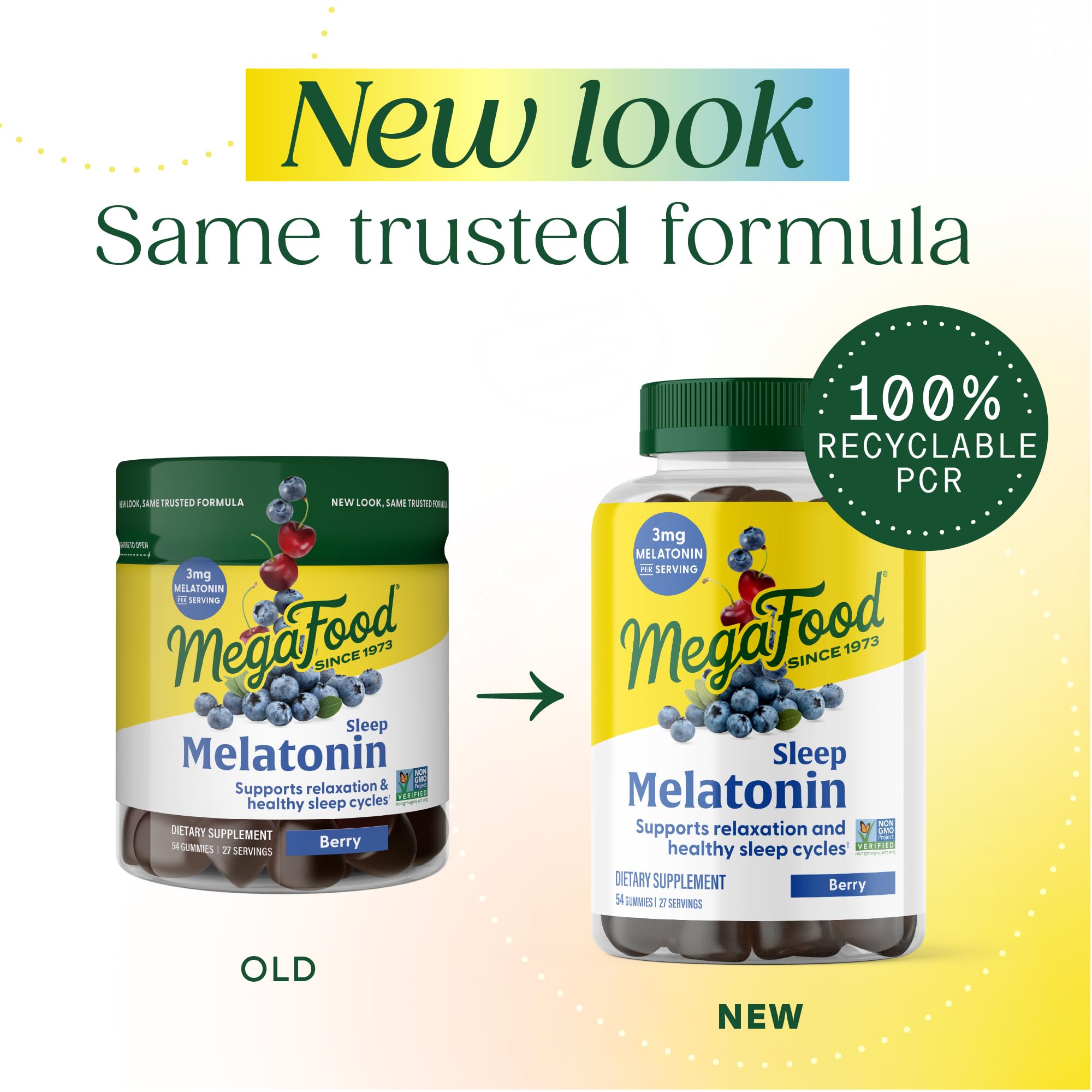 Close-up of MegaFood Melatonin Gummies showing berry gummies