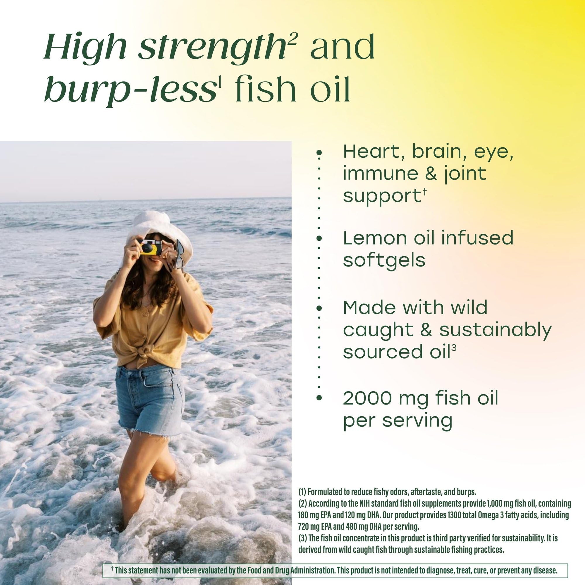 Close-up of MegaFood Omega-3 Fish Oil Softgels