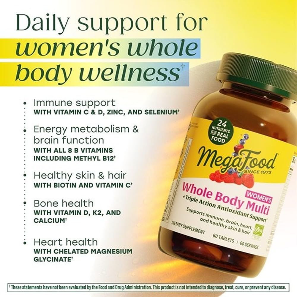 Close-up of MegaFood Women's Multivitamin tablet