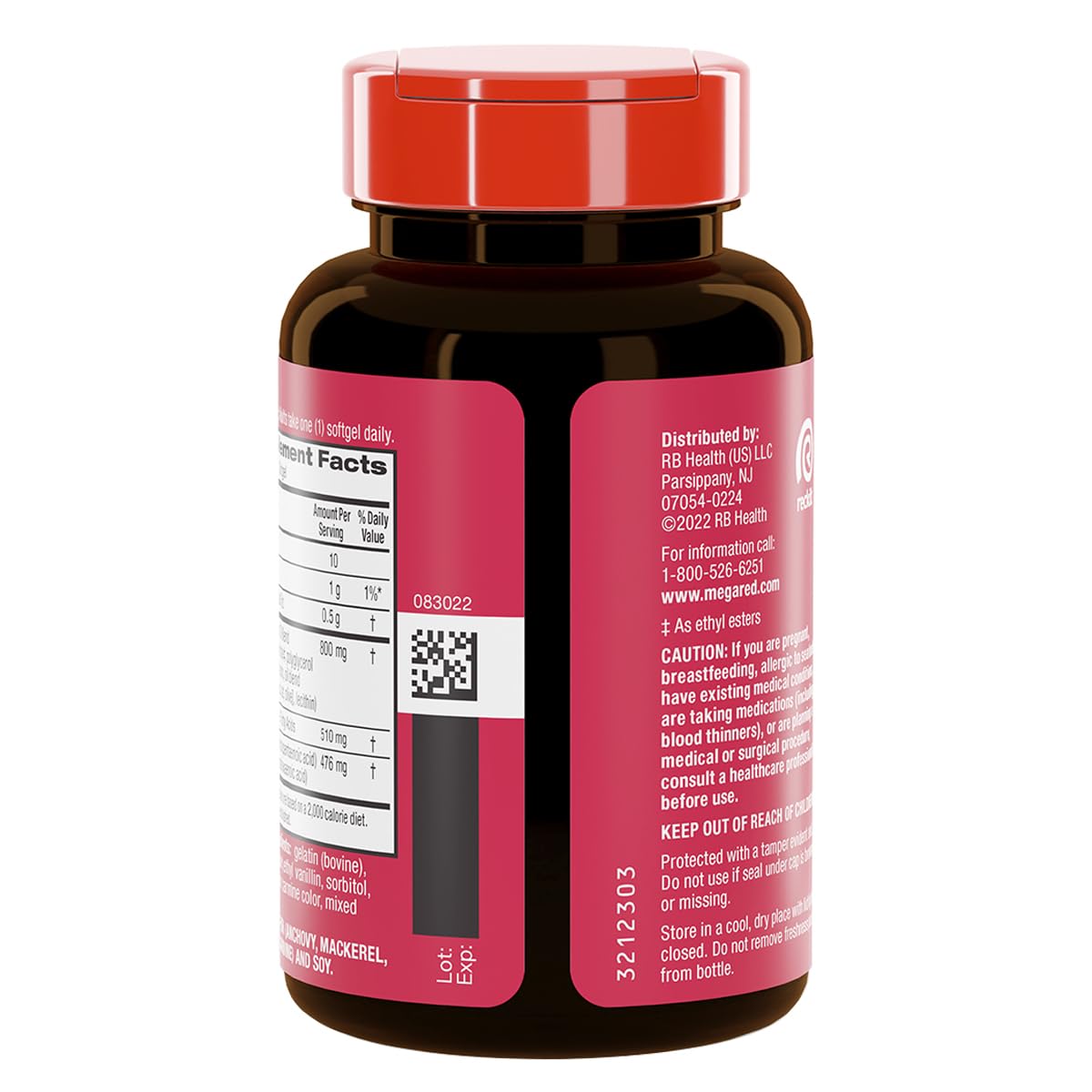 Close-up of MegaRed Fish Oil 800mg softgel