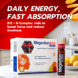 Close-up of Megaviton B12 Forte liquid vials
