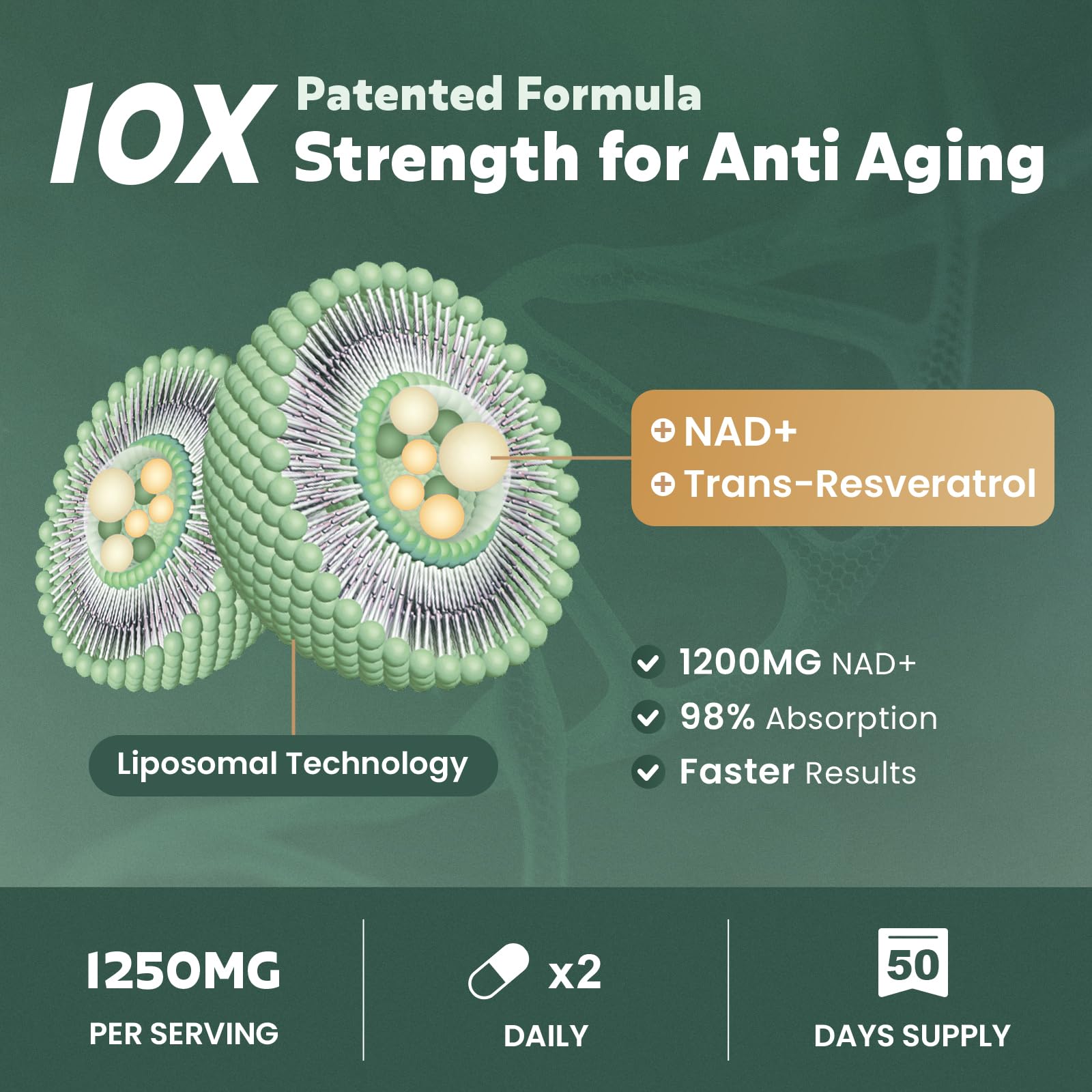 Close-up of MEGNETA NAD+ Supplement softgel capsule