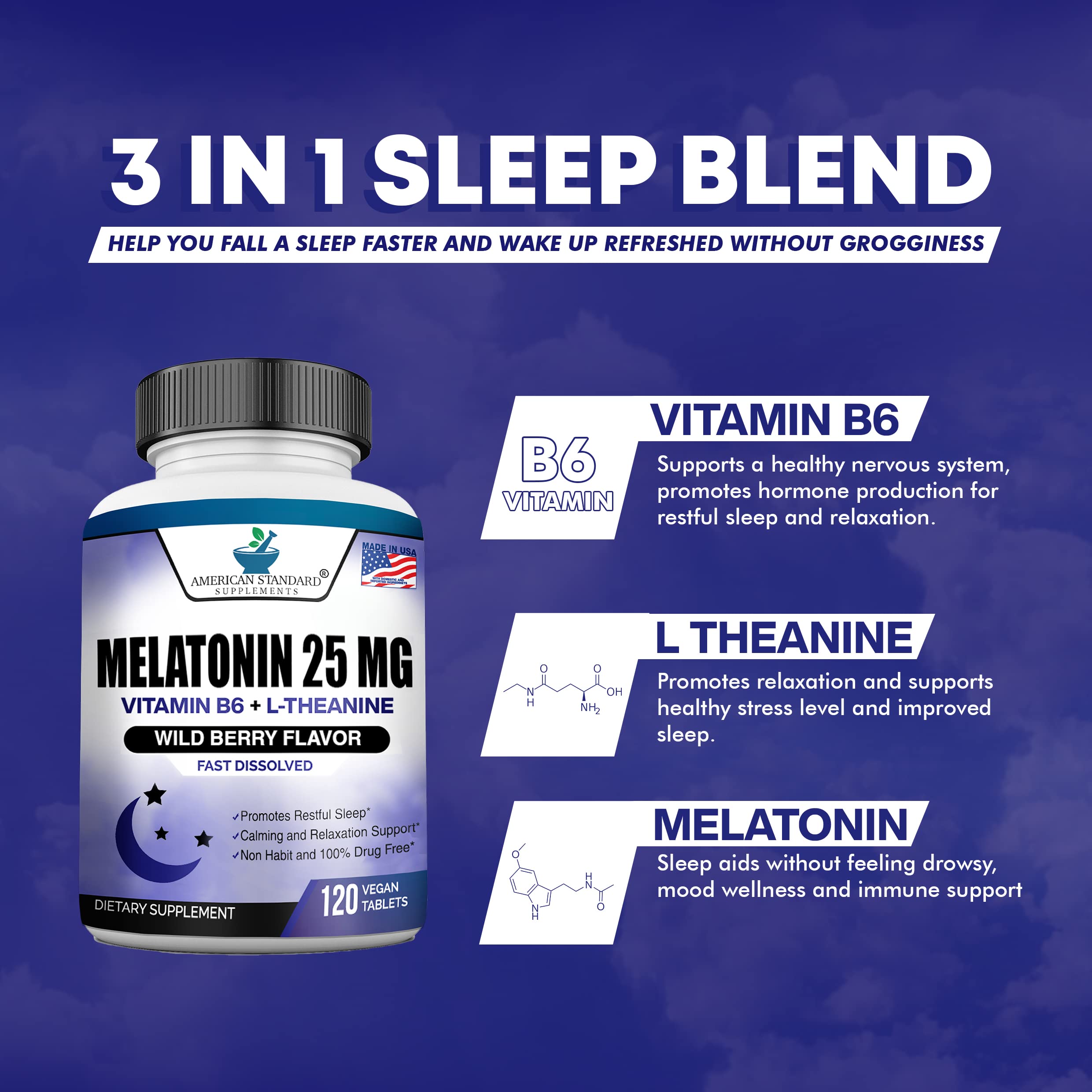 Close-up of Melatonin 25mg Chewable Tablet
