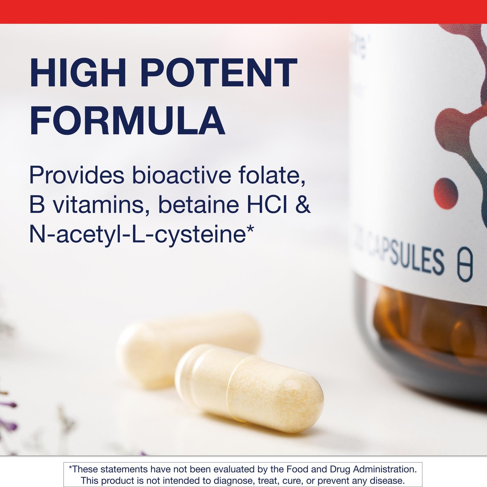 Close-up of Metagenics B9 (Folic Acid) Supplement capsules