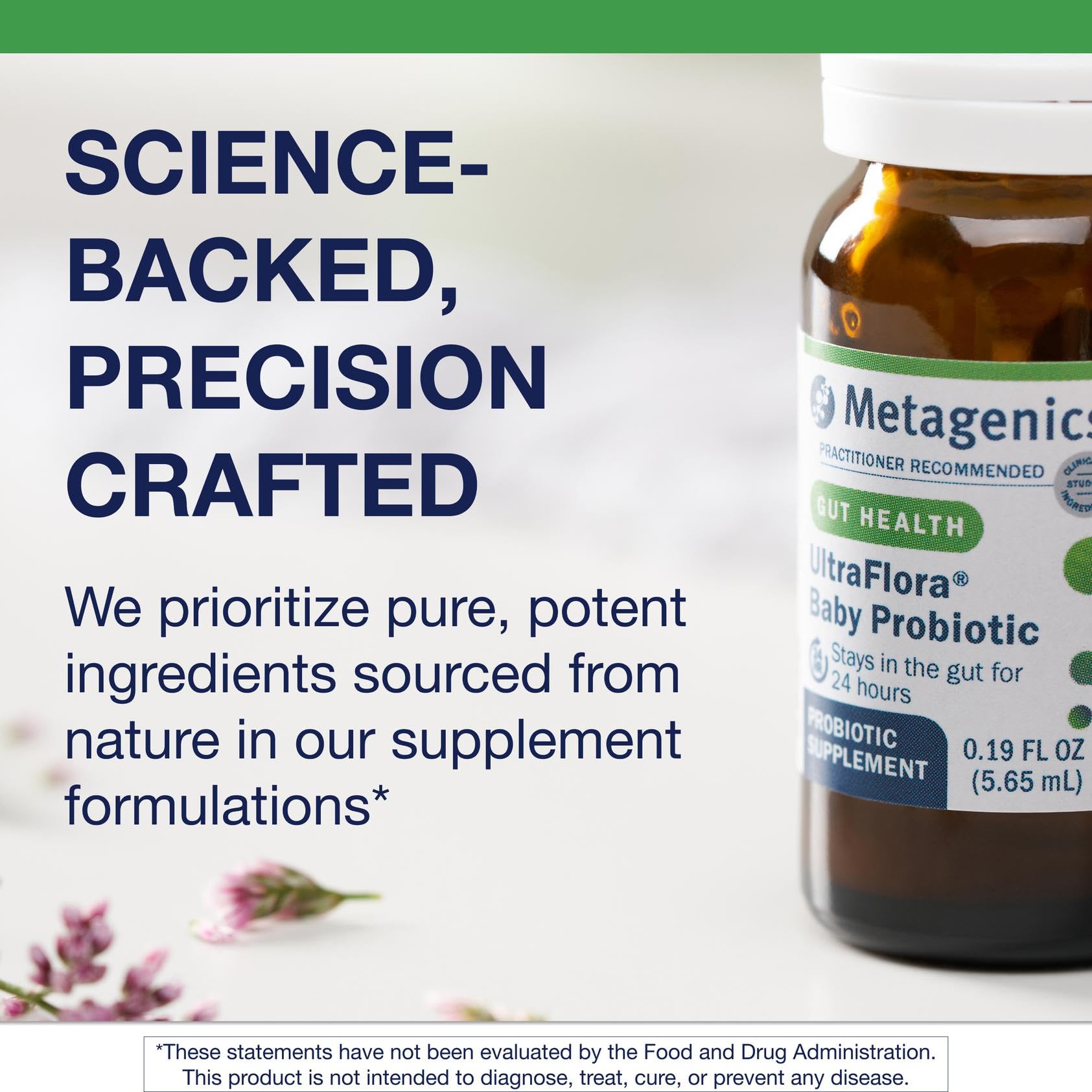 Close-up of Metagenics UltraFlora Baby Probiotic dropper