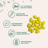 Close-up of Micro Ingredients Bromelain Softgels showing softgel form