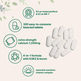 Close-up of Micro Ingredients Calcium Supplement coated tablets
