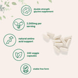 Close-up of Micro Ingredients Glycine Veggie Capsules showing capsule size