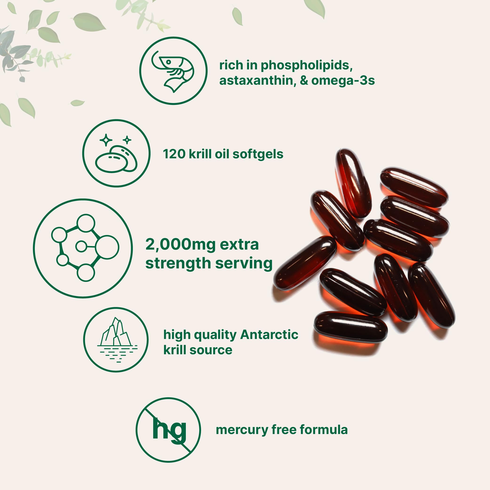 Close-up of Micro Ingredients Krill Oil Softgels