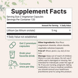 Close-up of Micro Ingredients lithium orotate vegetarian capsules