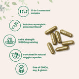 Close-up of Micro Ingredients Resveratrol Complex capsules