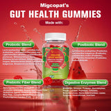 Close-up of Migcopat Prebiotics Gummies showing texture