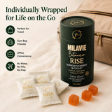Close-up of MILAVIE Botanica Rise Energy & Focus Gummies