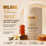 Close-up of MILAVIE Rest Sleep Gummies honey and vanilla flavour