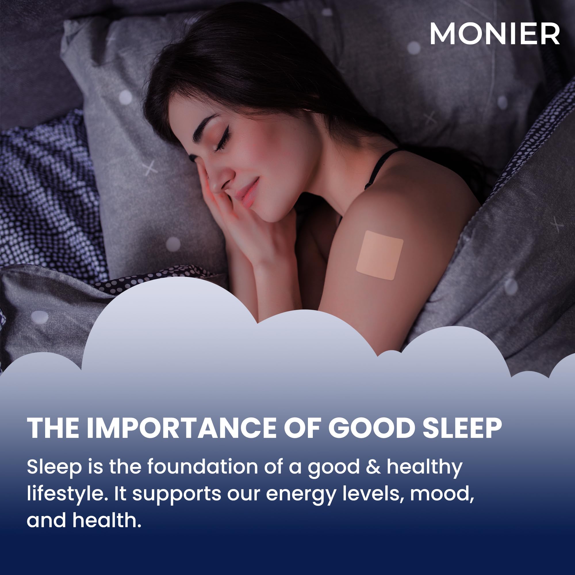 Close-up of MONIER Sleep Patch showing natural ingredients