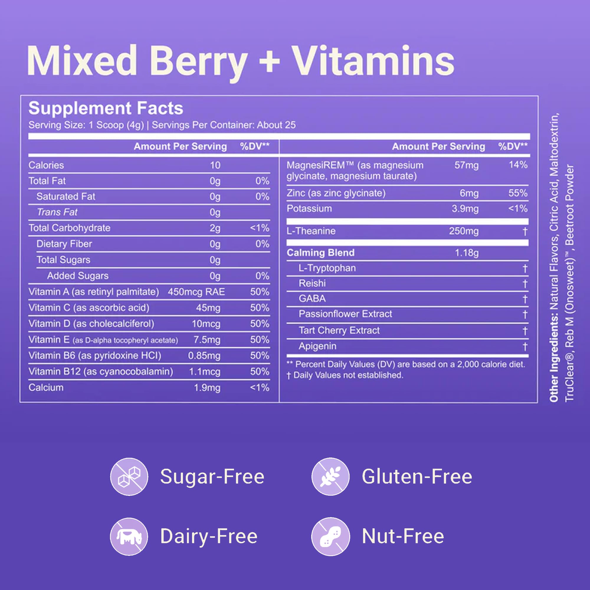 Close-up of MoonBrew Mixed Berry Sleep Drink Powder