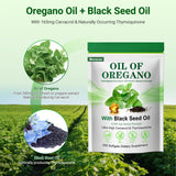 Close-up of Moravax Oregano Oil Softgels capsules