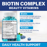 Close-up of MOREX VITAMINS Biotin Gummies showing texture