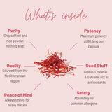 Close-up of Mother Nutrient Saffron Extract capsules