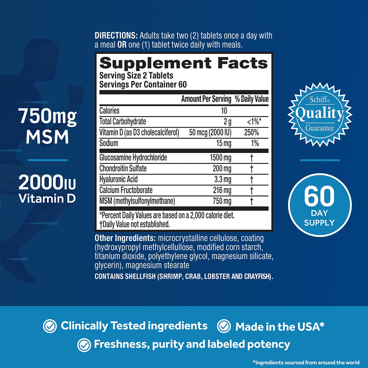Close-up of Move Free Advanced Joint Support Supplement tablets