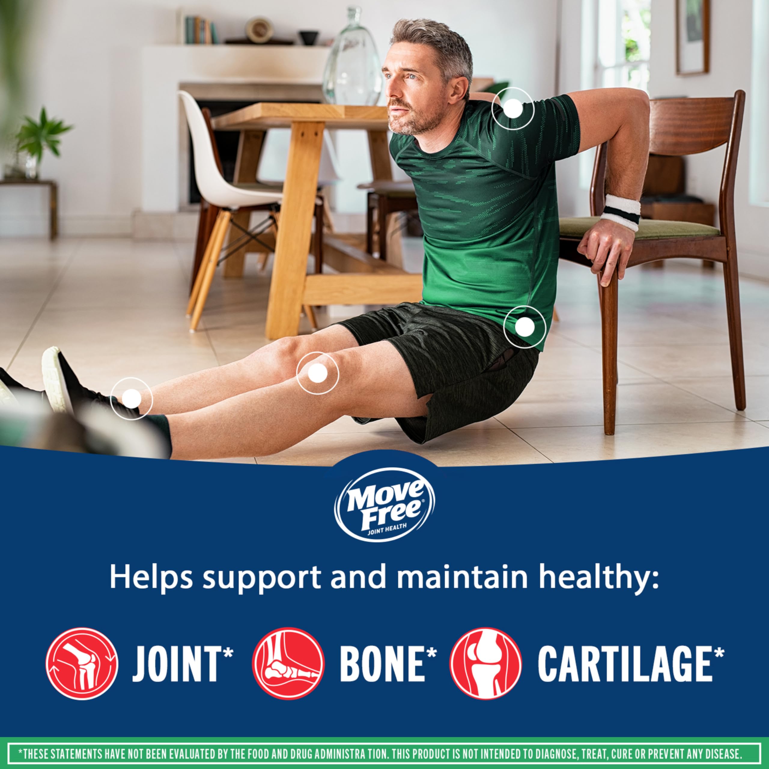 Close-up of Move Free Advanced Joint Support Supplement tablets
