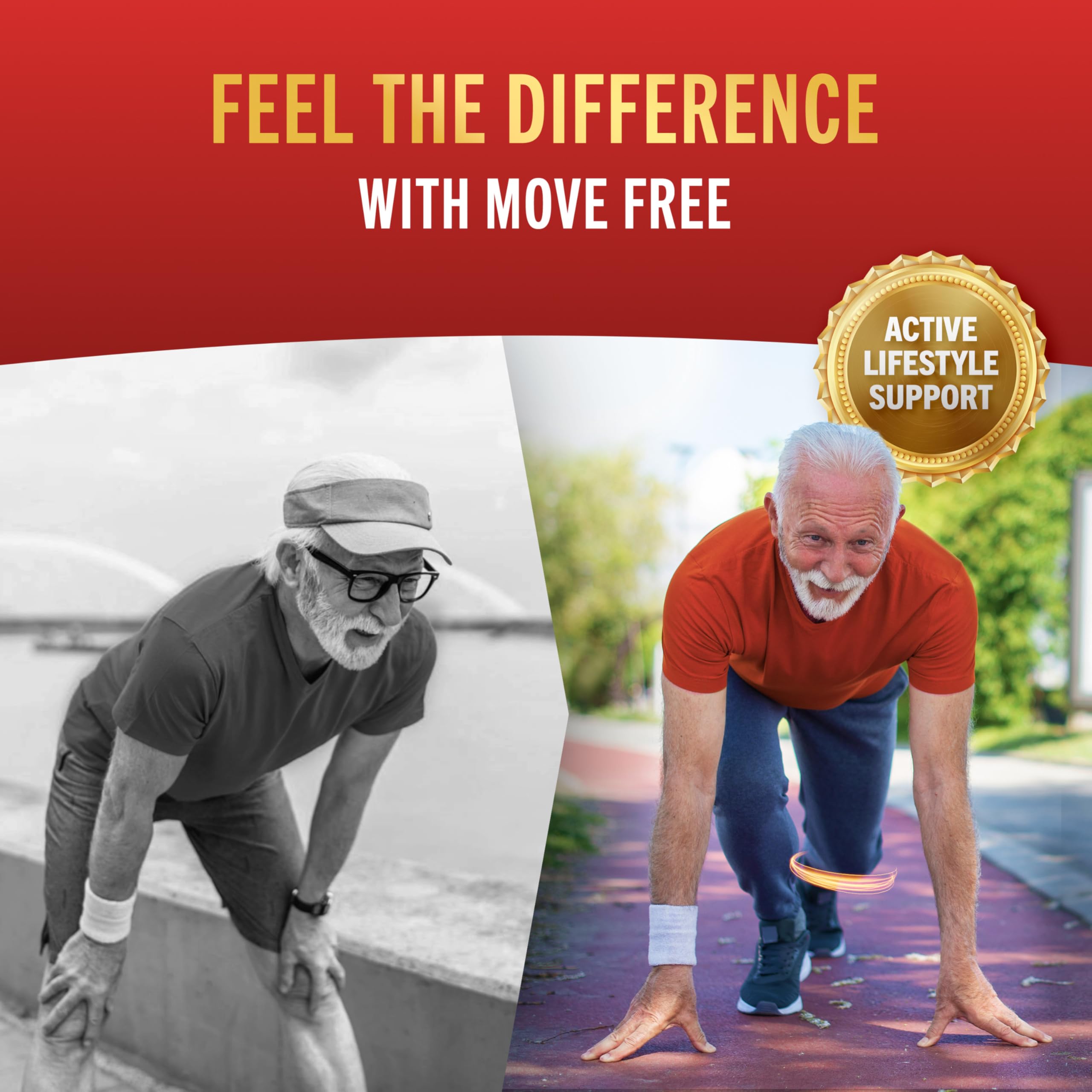 Close-up of Move Free TamaFlex Turmeric Joint Support Supplement capsules
