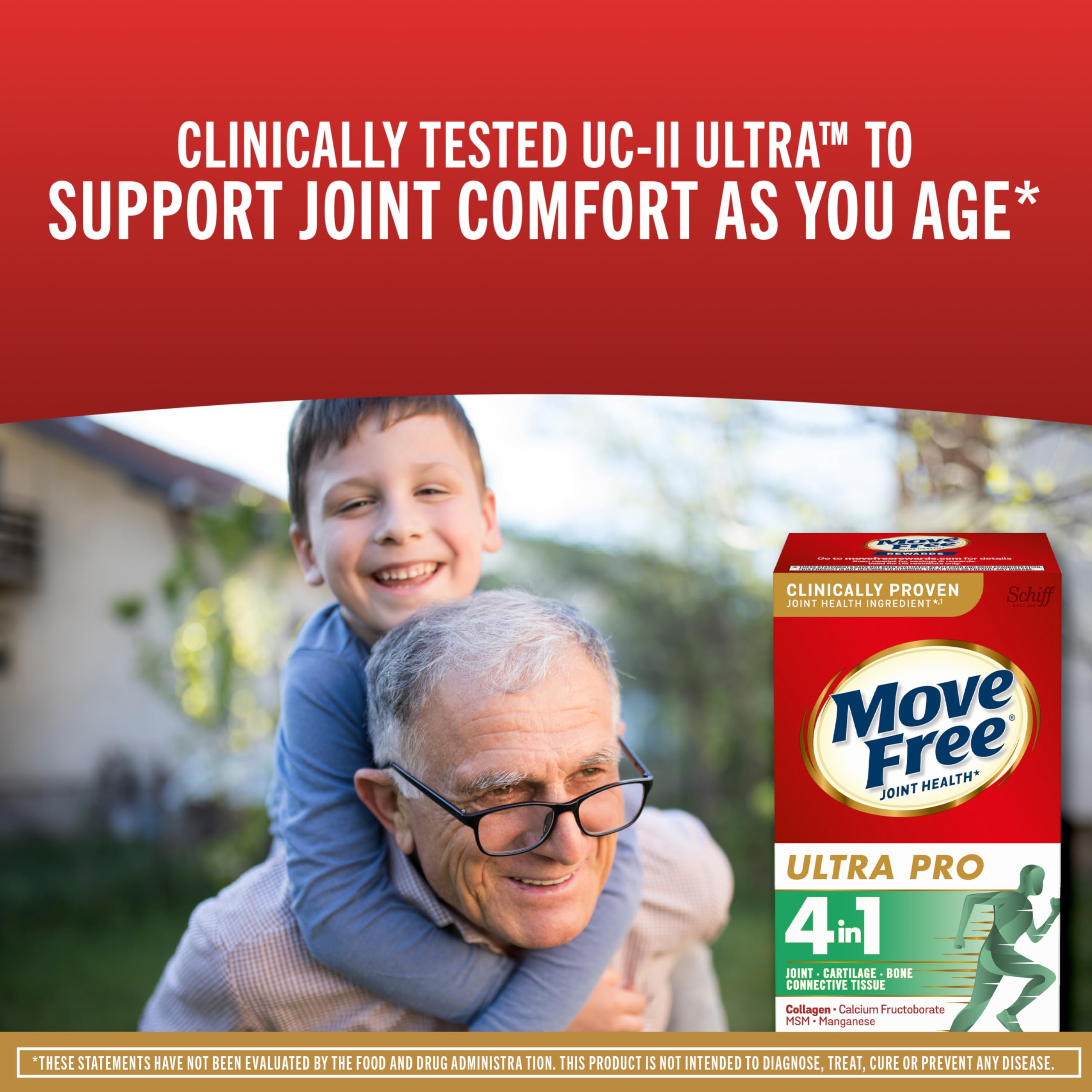 Close-up of Move Free Ultra Pro 4in1 Joint Support Supplement tablets
