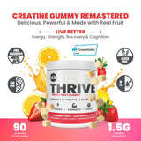 Close-up of MX Wellness Creatine Gummies showing real fruit flavour